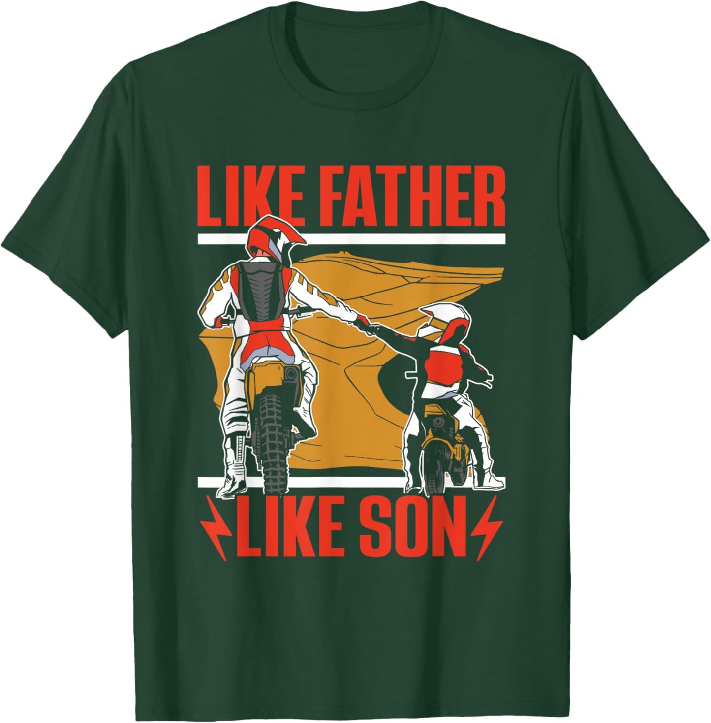 Like Father Like Son Biking Lover Motocross Riding Rider Dad T-Shirt - T-Shirt | Forest