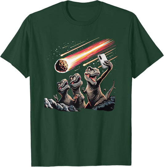 Dinosaur T-Rex Selfie Novelty Men Kids Women Funny Dinosaur T-Shirt - T-Shirt | Forest