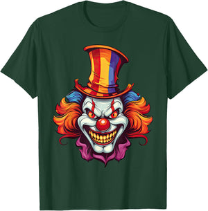 Scary Evil Clown Creepy Spooky Horror Haloween Costume T-Shirt - T-Shirt | Forest