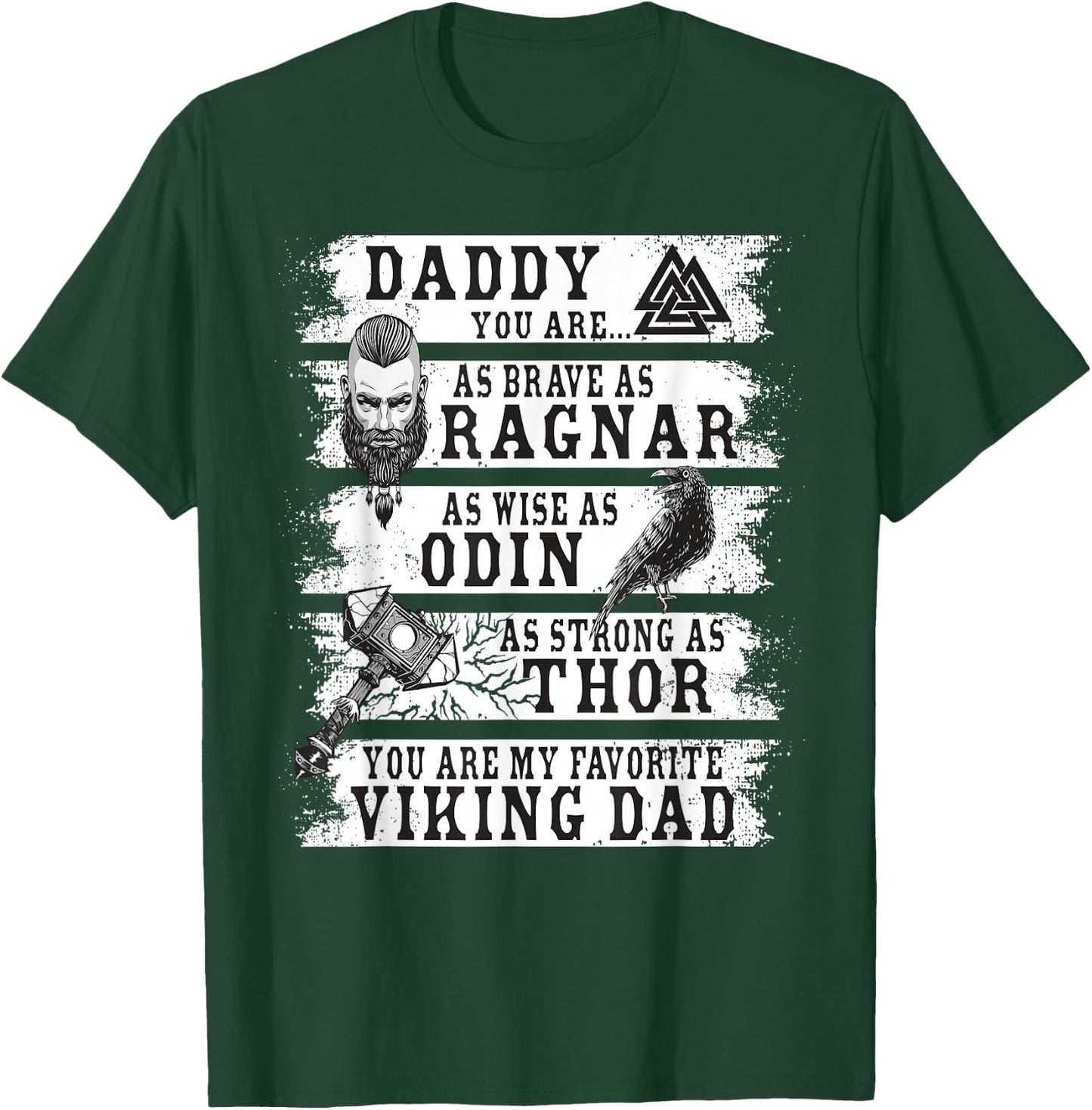 Retro Norse Mythology & Viking Saying - Best Viking Daddy T-Shirt - T-Shirt | Forest