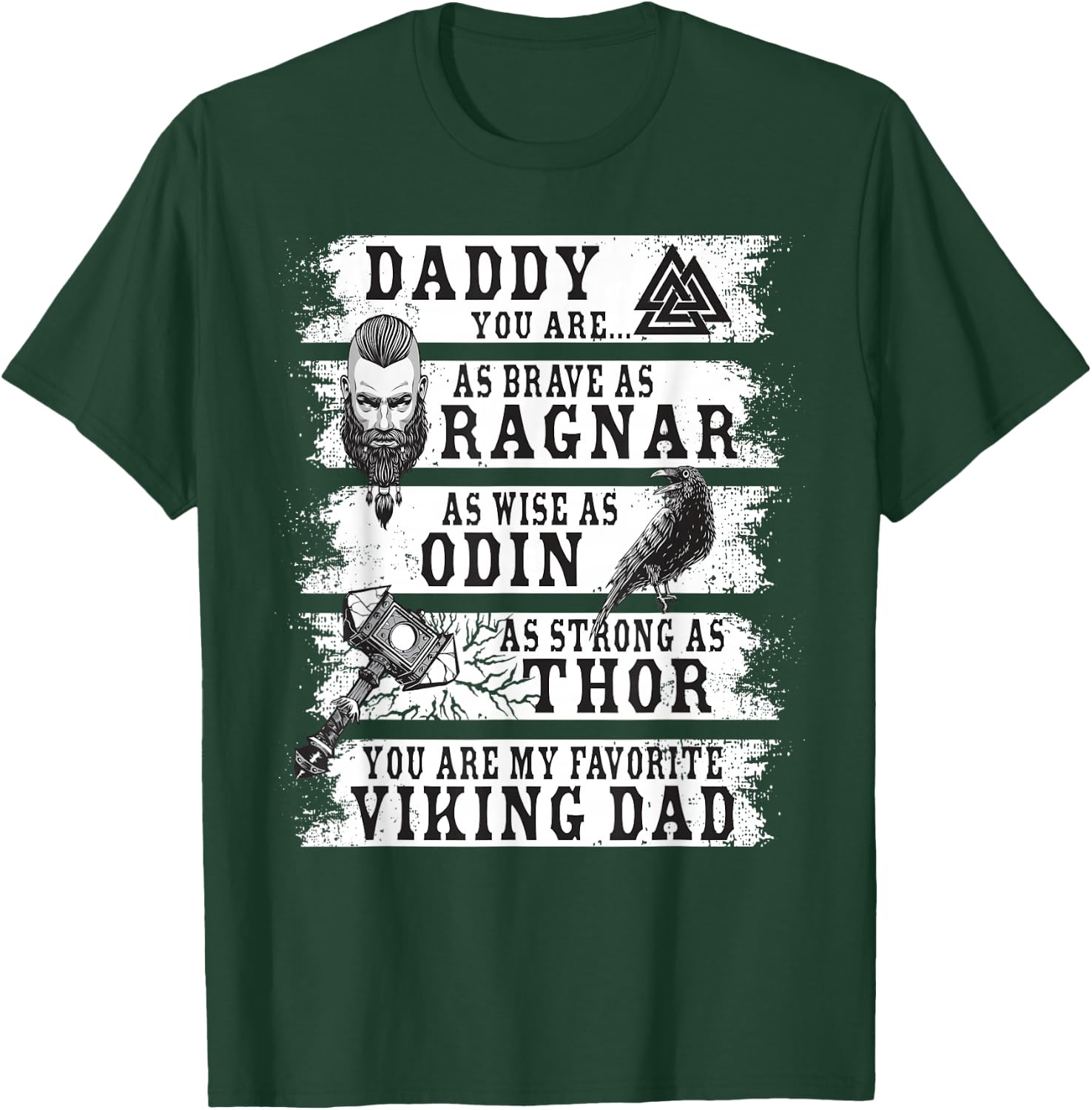 Retro Norse Mythology & Viking Saying - Best Viking Daddy T-Shirt - T-Shirt | Forest