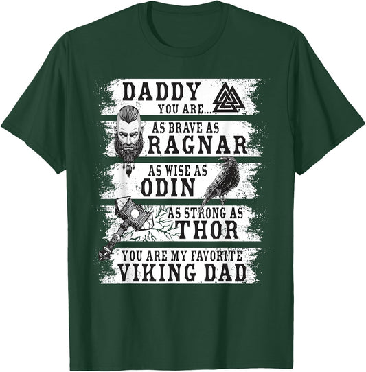 Retro Norse Mythology & Viking Saying - Best Viking Daddy T-Shirt - T-Shirt | Forest