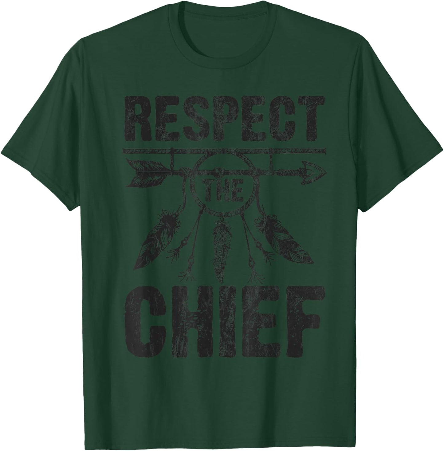 vintage Native American Chief Tribe Feather Headdress T-Shirt - T-Shirt | Forest