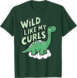 Wild Like My Curls Toddler Cute Curly Haired T-Shirt - T-Shirt | Forest