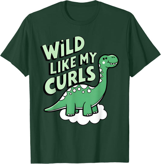 Wild Like My Curls Toddler Cute Curly Haired T-Shirt - T-Shirt | Forest