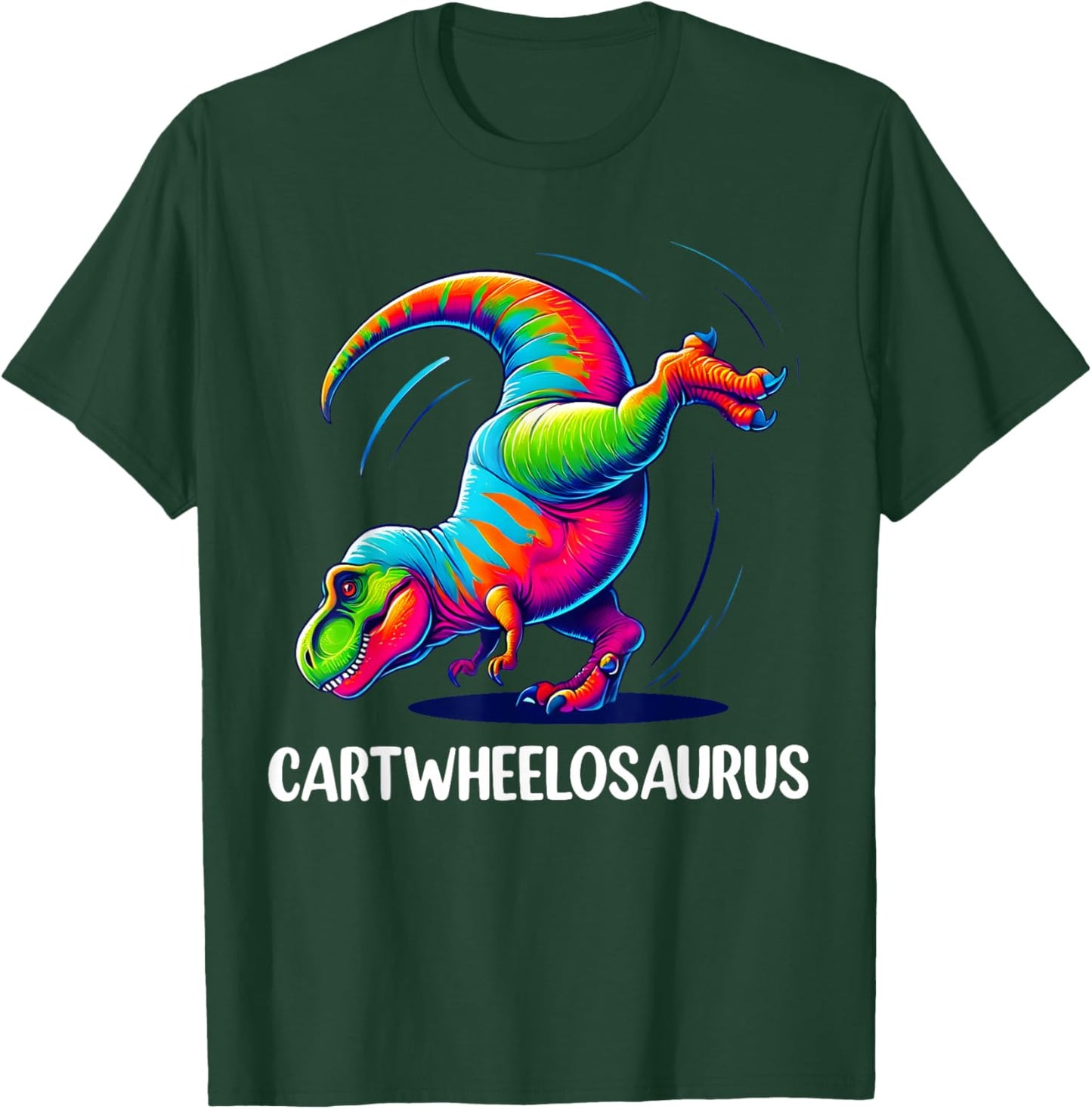 Funny Cartwheel Dinosaur Cool Cartwheel Gymnastics Rex Girls T-Shirt - T-Shirt | Forest