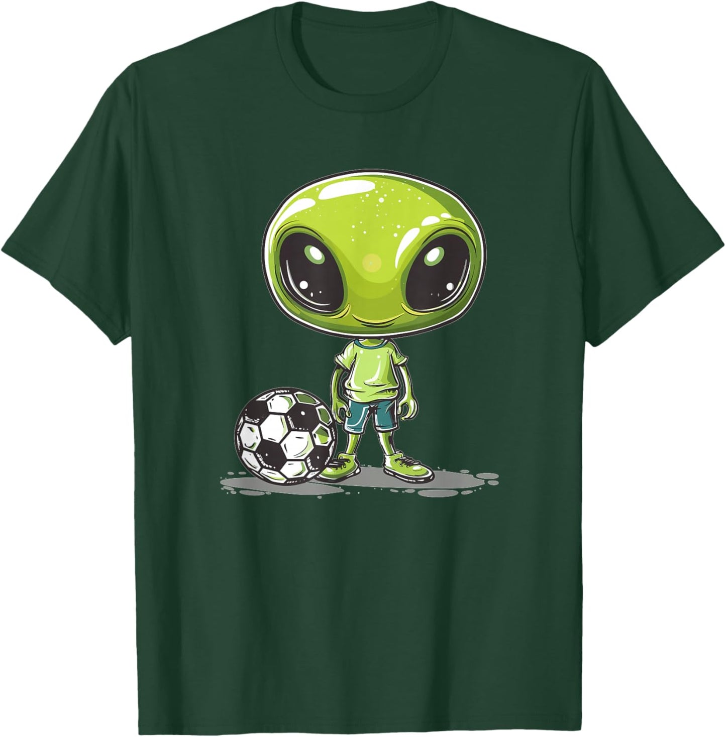 Cute Alien Soccer I Kids Soccer Alien T-Shirt - T-Shirt | Forest
