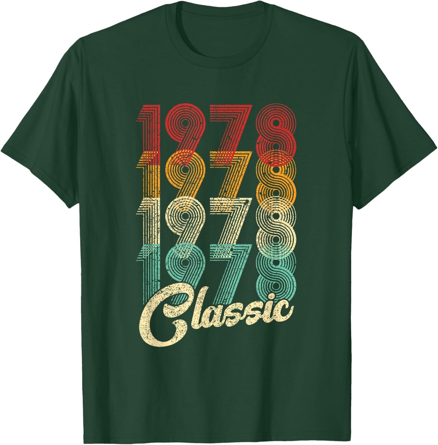 48 Years Old Gifts Vintage Born In 1978 Retro 48th Birthday T-Shirt - T-Shirt | Forest