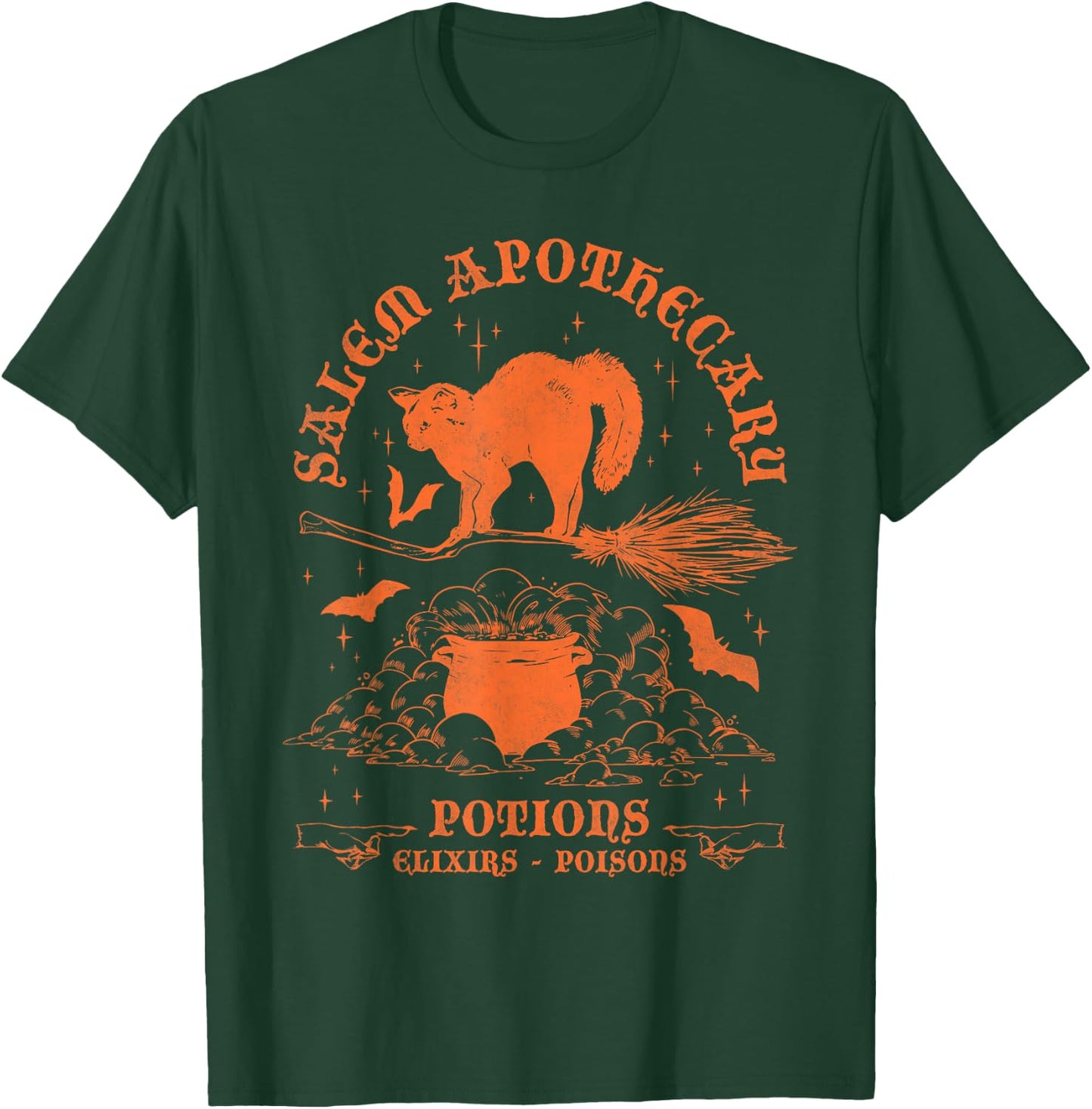 Salem Apothecary, Black Cat Halloween Witch Women T-Shirt - T-Shirt | Forest