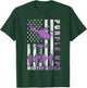 Military Child Purple Up Shirt American Flag Helicopter Kids T-Shirt - T-Shirt | Forest