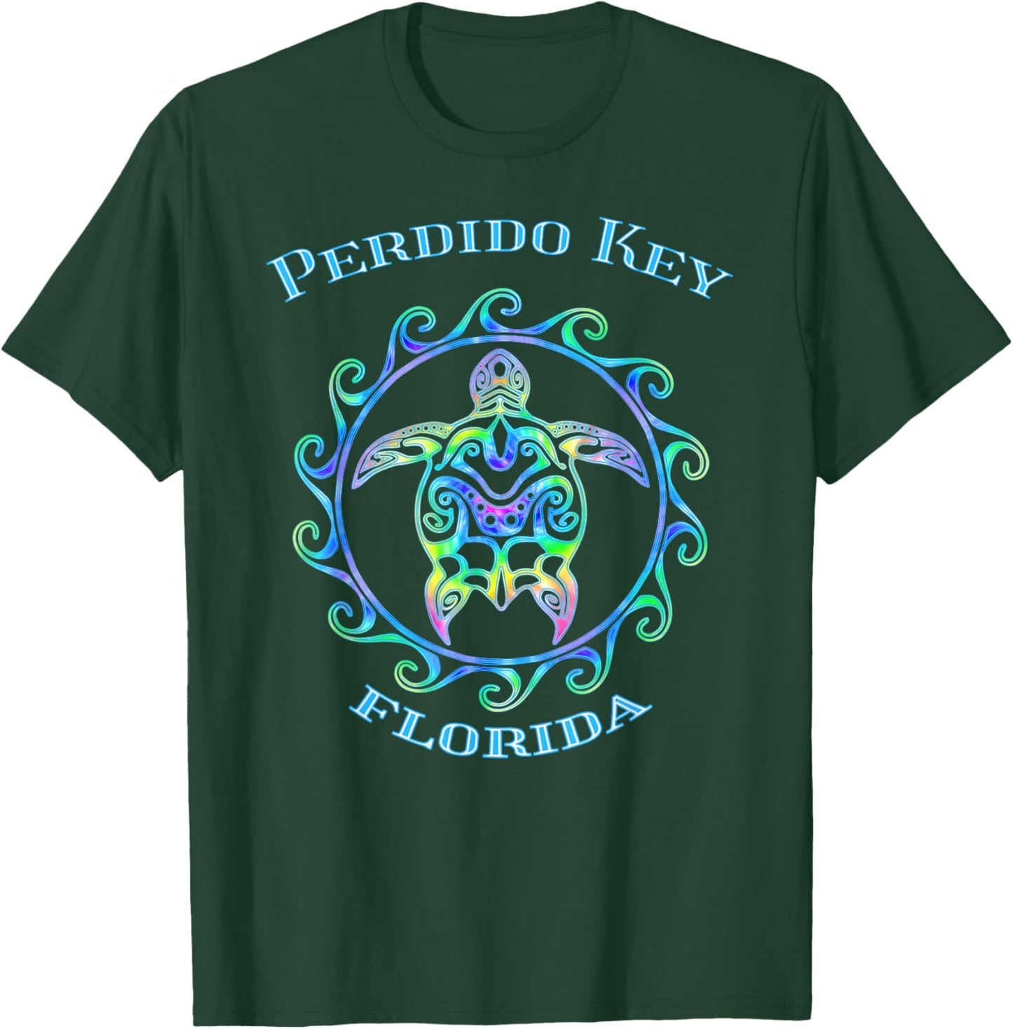 Perdido Key Florida Vacation Colorful Turtle T-Shirt - T-Shirt | Forest