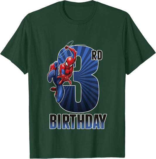Kids Marvel Universe Classic Spider-Man Epic 3rd Birthday T-Shirt - T-Shirt | Forest