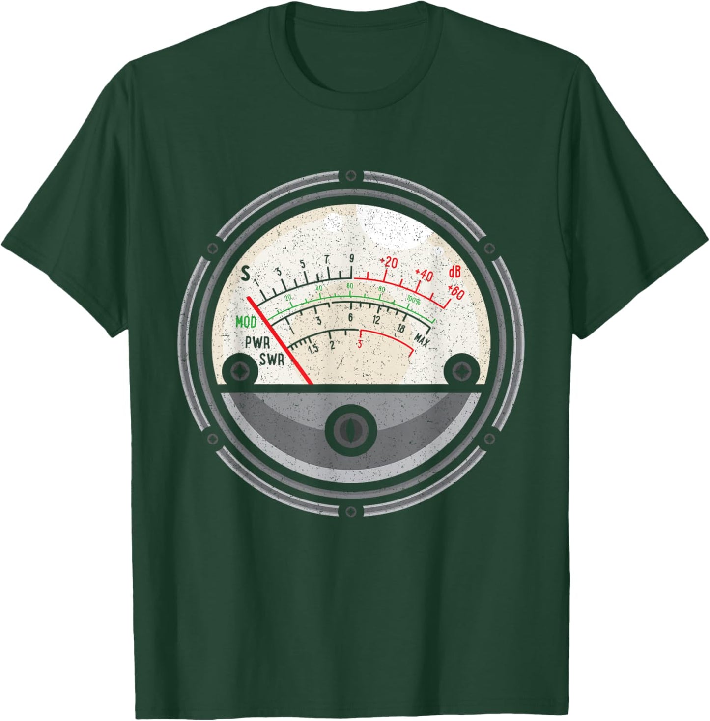 Ham Radio Operator Administrator Nerd SWR Meter Distressed T-Shirt - T-Shirt | Forest