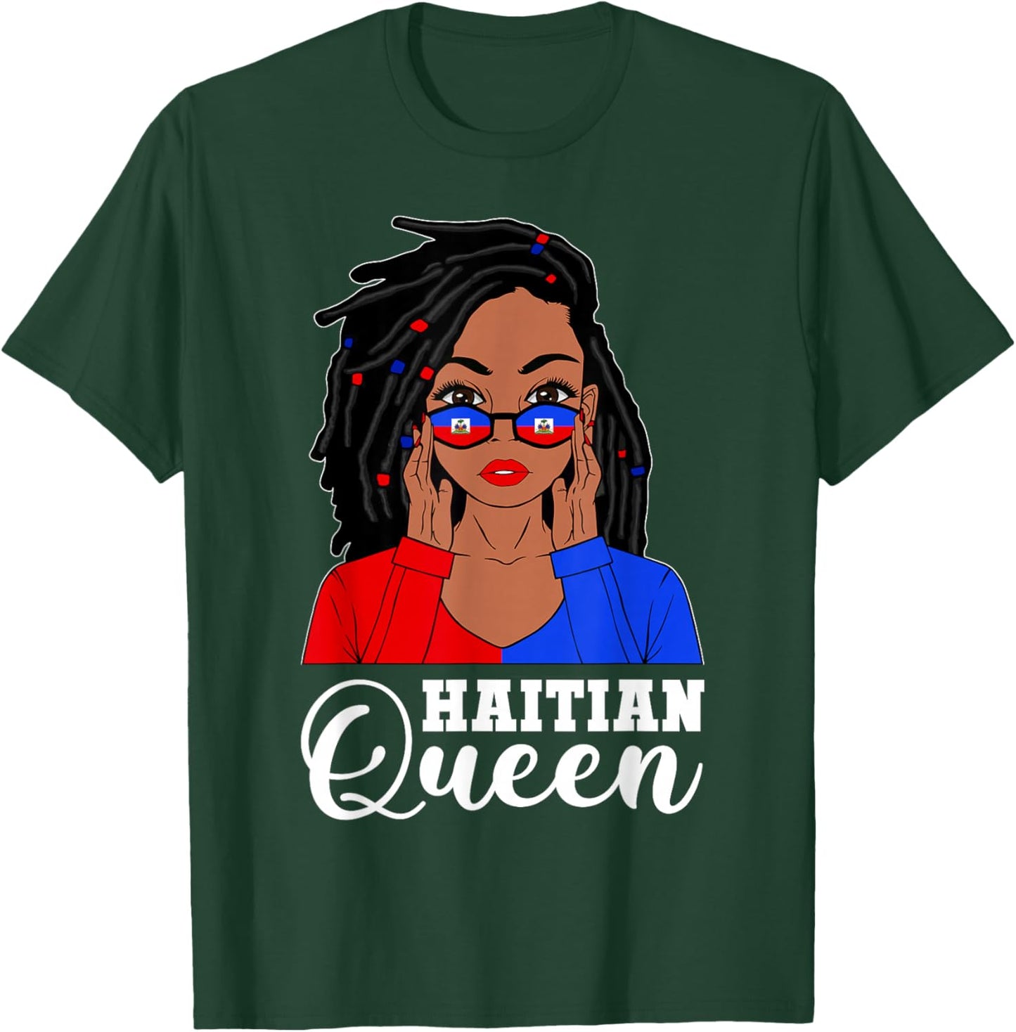 Loc'd Hair Haitian Girl Black Woman Haiti Haitian Queen T-Shirt - T-Shirt | Forest