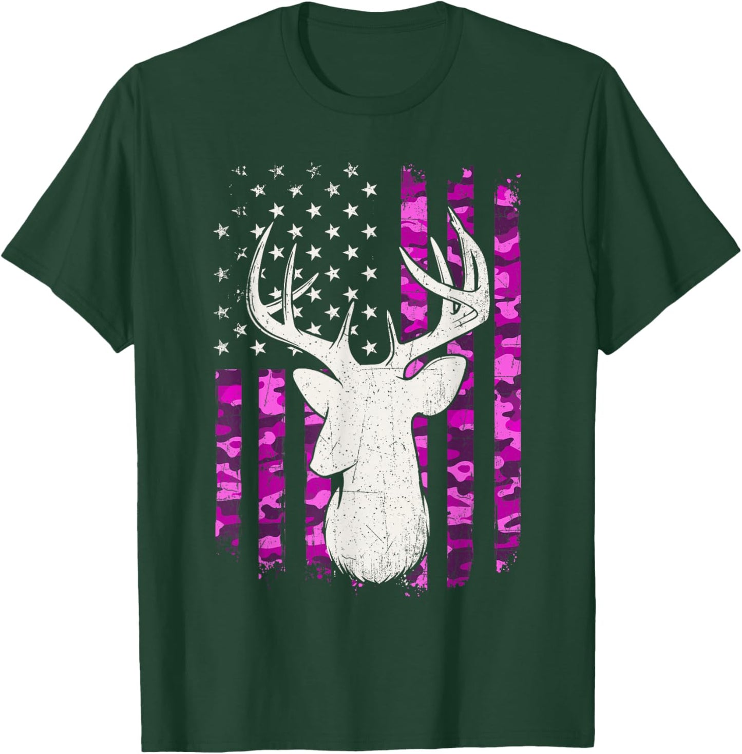 Pink Camouflage Deer - Hunting Lover Wildlife Animal Hunter T-Shirt - T-Shirt | Forest