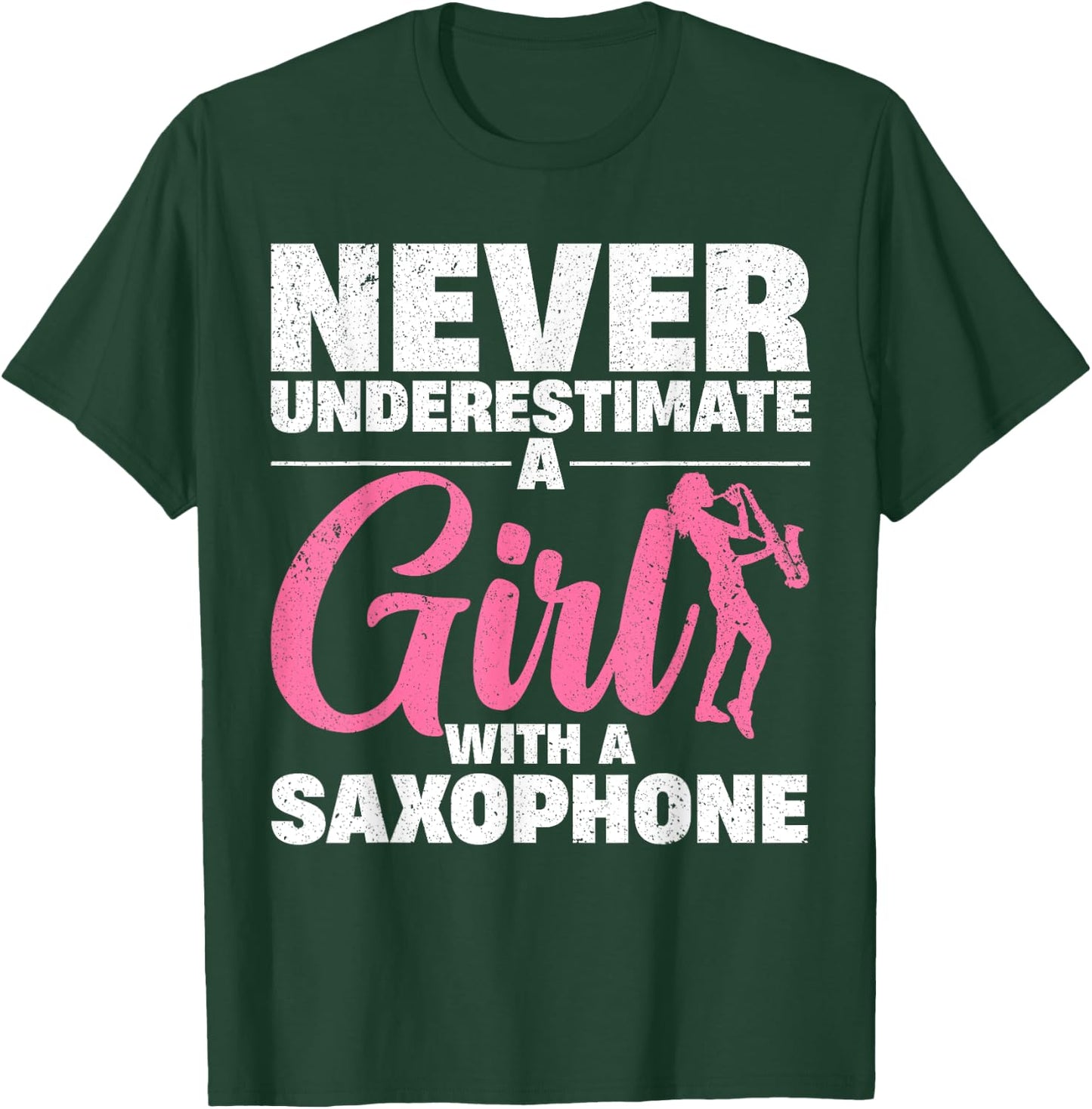Funny Saxophone Design For Girls Women Saxophonist Sax Lover T-Shirt - T-Shirt | Forest