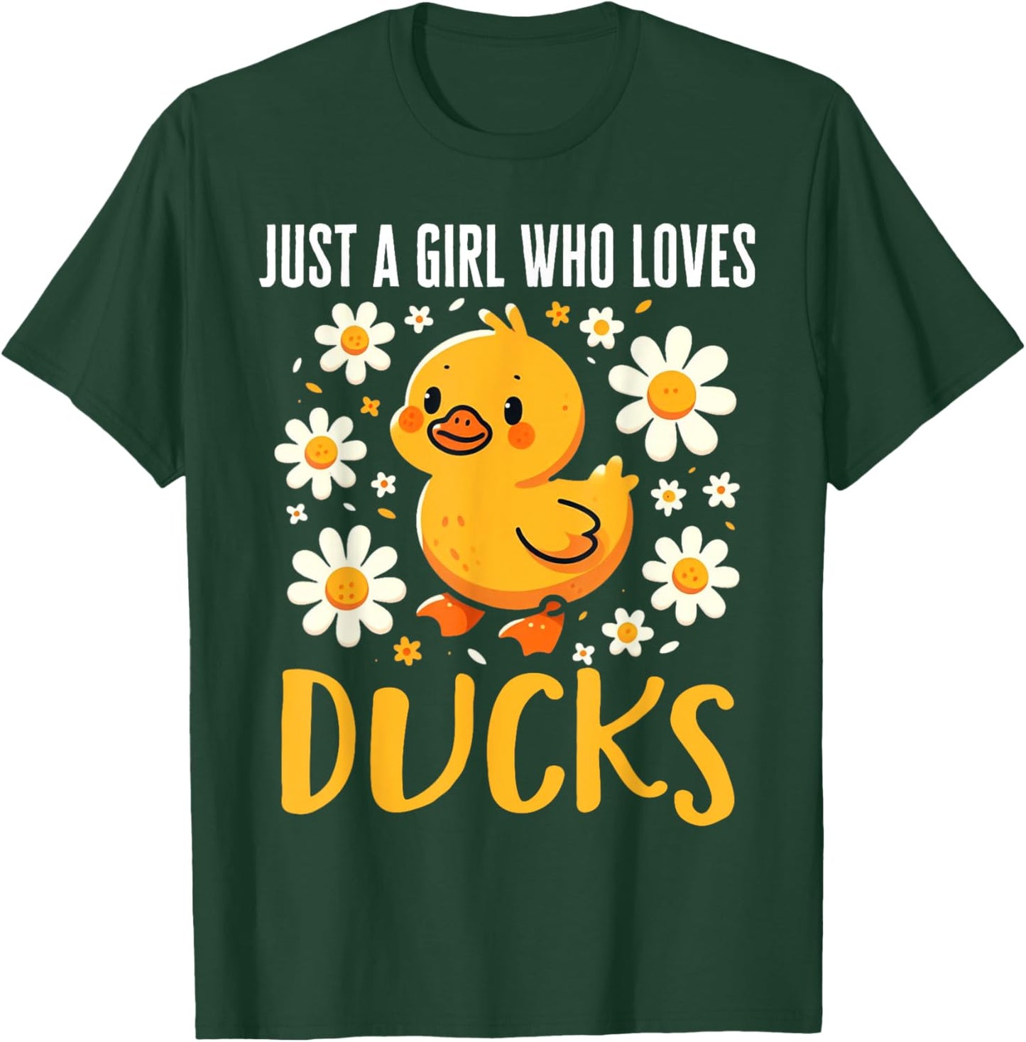 Just a Girl Who Loves Ducks Shirt Girl Cute Funny Duck Gifts T-Shirt - T-Shirt | Forest