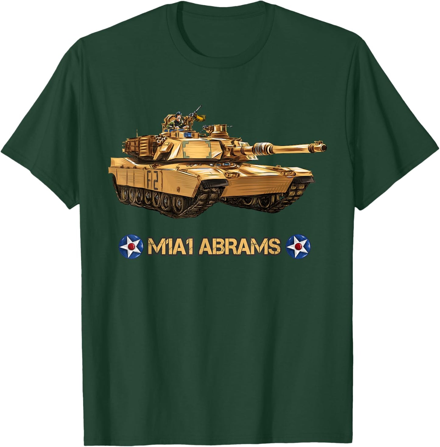 Vintage United States US Military Abrams Main Battle Tank T-Shirt - T-Shirt | Forest