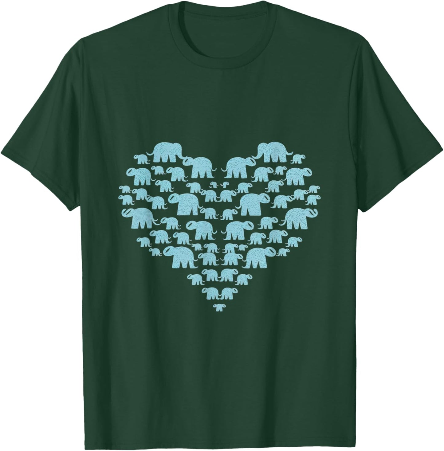 Heart Elephants Love Animal Wildlife Elephant T-Shirt - T-Shirt | Forest