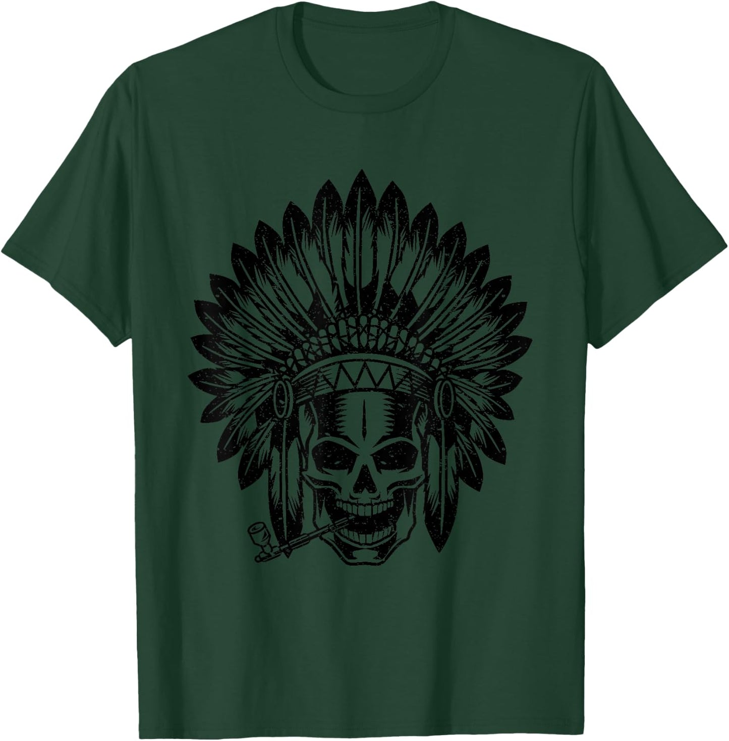 Native American Indian Culture Pipe Shaman Chiefs Spirit T-Shirt - T-Shirt | Forest