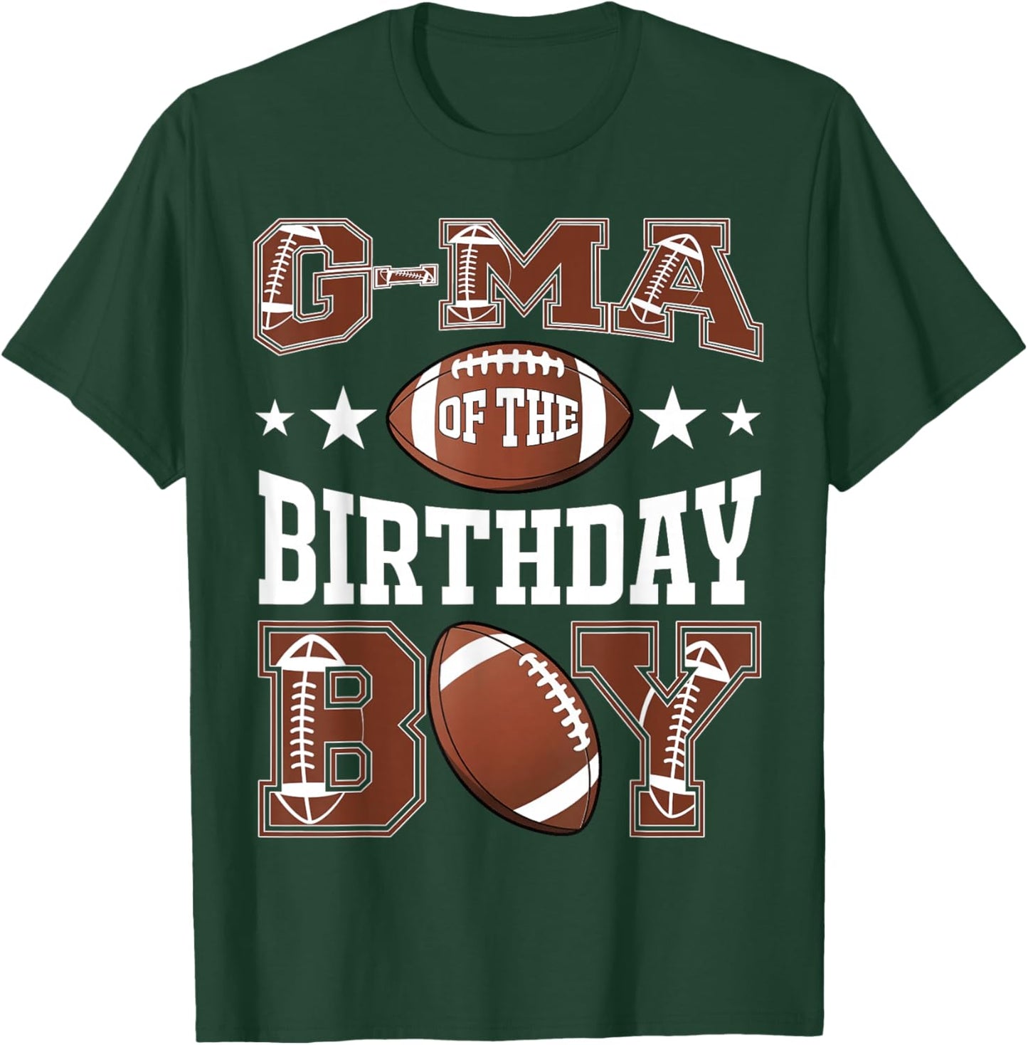 G-Ma Of The Birthday Boy Football Game Day T-Shirt - T-Shirt | Forest