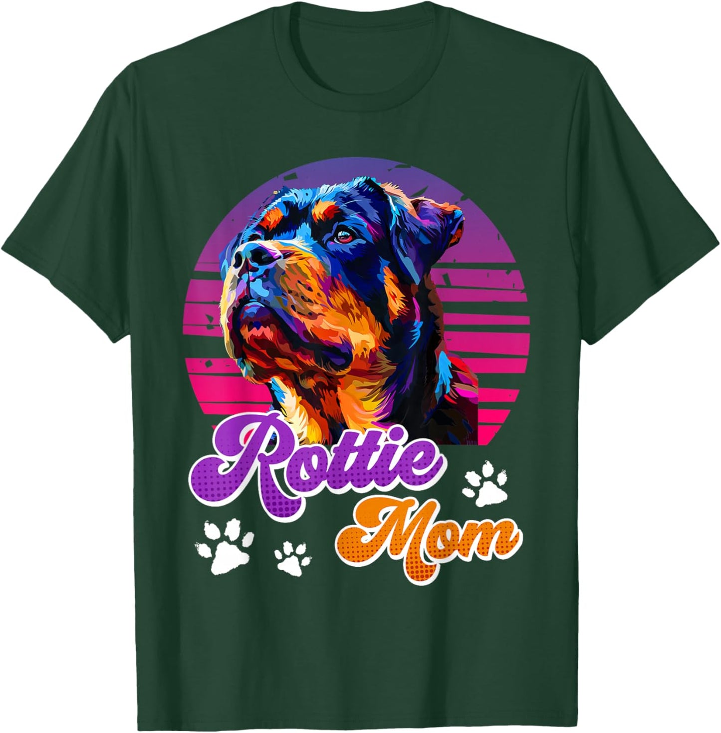 ROTTIE MOM Dog Moms Rottweiler Cool Women Vintage T-Shirt - T-Shirt | Forest