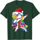 Dabbing Unicorn Santa Christmas Kids Girls Women Xmas Dab T-Shirt - T-Shirt | Forest