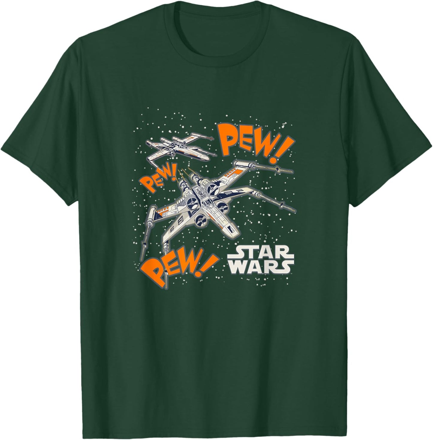 Star Wars Classic X-Wing Fighter Vintage Pew Pew Poster T-Shirt - T-Shirt | Forest