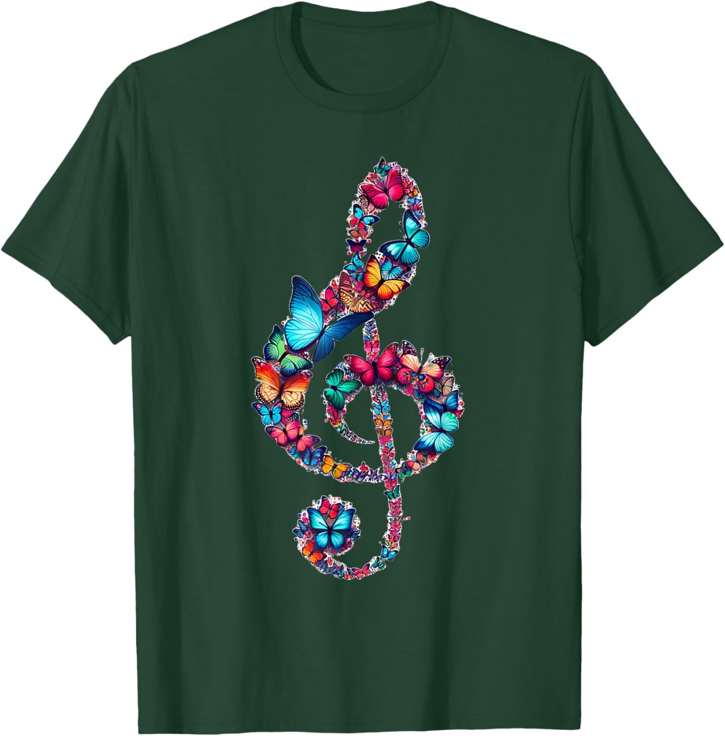 Butterflies Treble Clef Butterfly Musical Note Music T-Shirt - T-Shirt | Forest