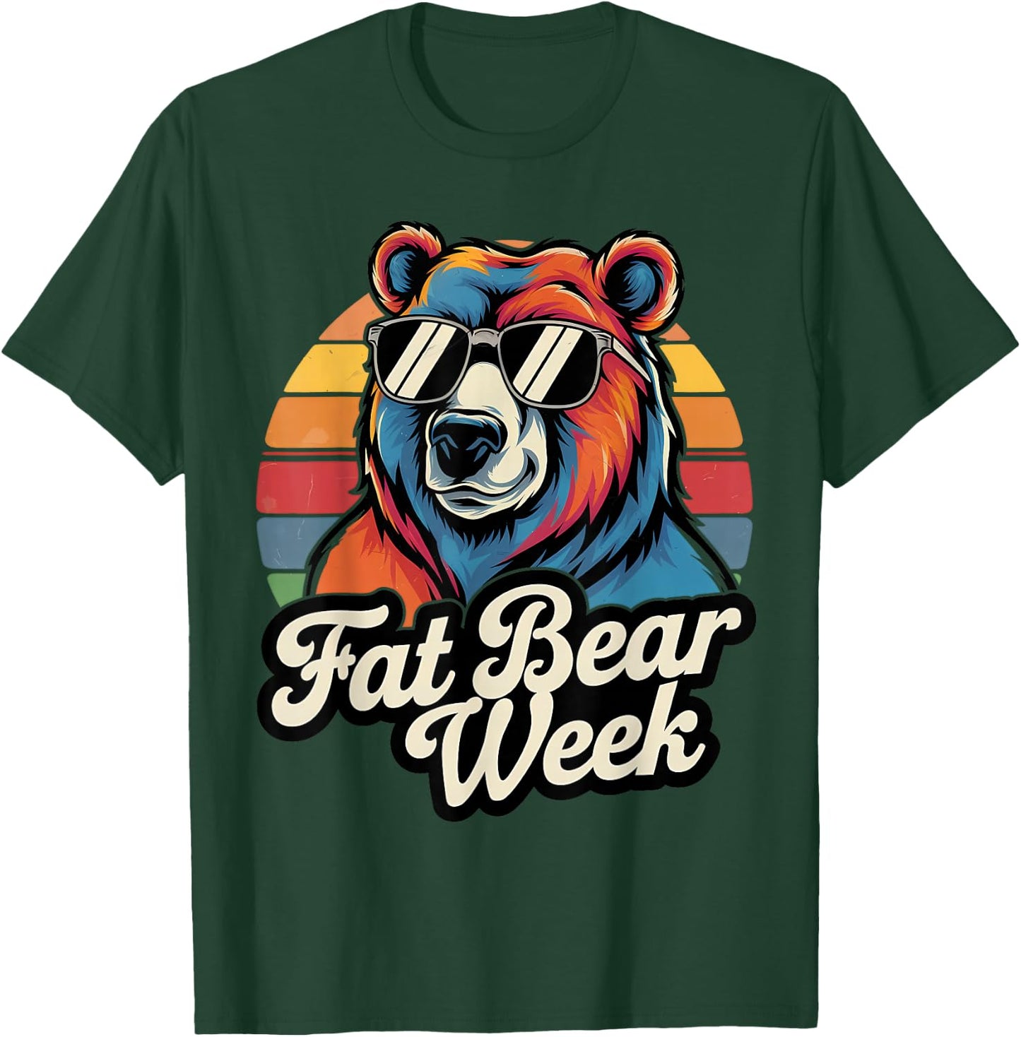Fat Bear Week Retro Bear Sunglasses Nature Lovers T-Shirt - T-Shirt | Forest