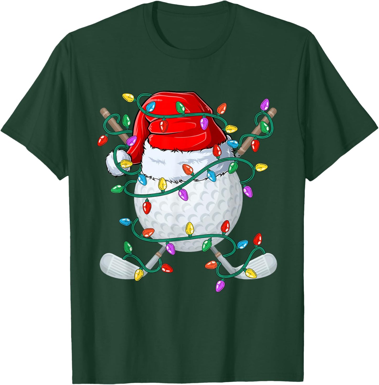 Christmas Golf Xmas Santa Sports Hat Golfer Golfing Funny T-Shirt - T-Shirt | Forest