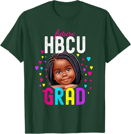 Future HBCU Grad Young Black Girl Youth Kids T-Shirt - T-Shirt | Forest