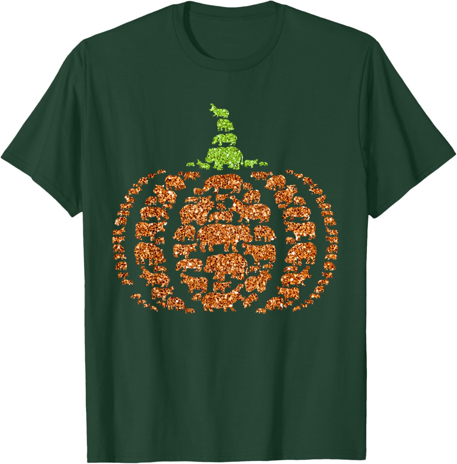 Group Hippos Pumpkin Cute Shape Halloween Thanksgiving T-Shirt - T-Shirt | Forest
