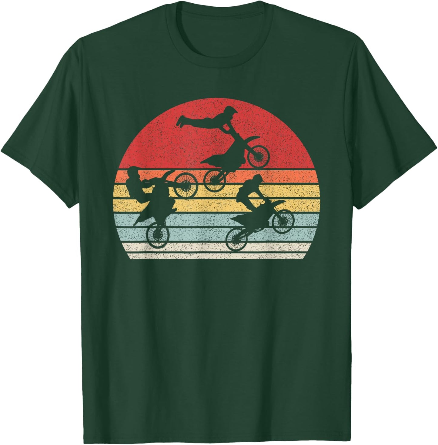 Vintage Retro Dirt Bike Boys Kids Gifts Motocross T-Shirt - T-Shirt | Forest