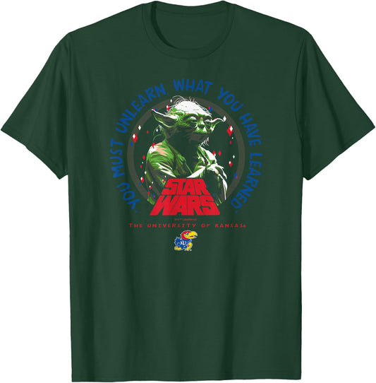 Kansas Jayhawks Star Wars Yoda Black Officially Licensed T-Shirt - T-Shirt | Forest