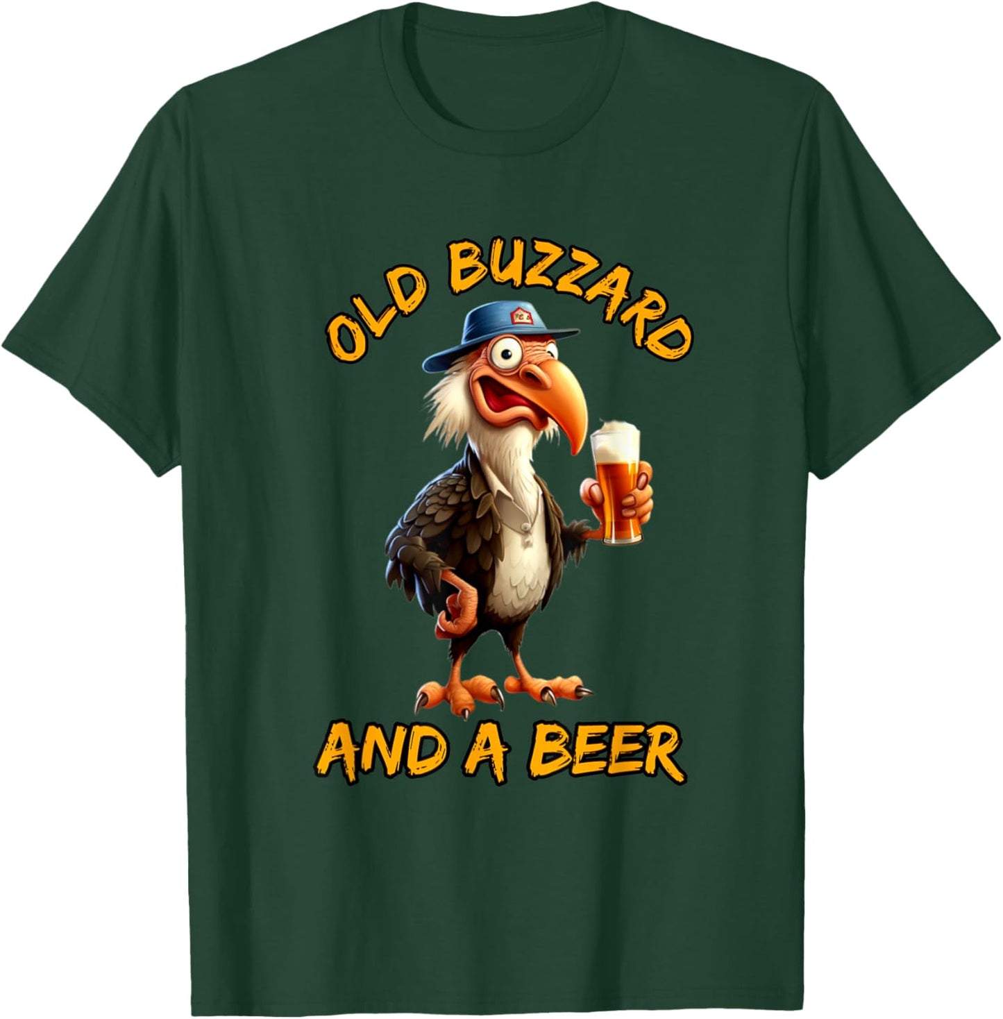 Grandpa Old Buzzard And Beer Old Man Beer Lovers Senior T-Shirt - T-Shirt | Forest