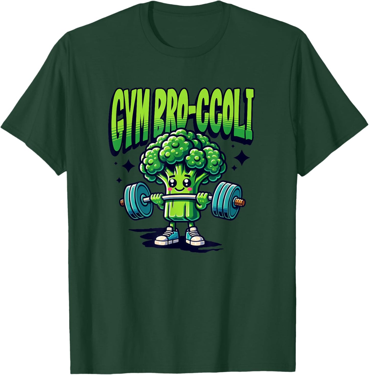 Gym Bro Broccoli Weight Lifting Bodybuilding Fitness T-Shirt - T-Shirt | Forest
