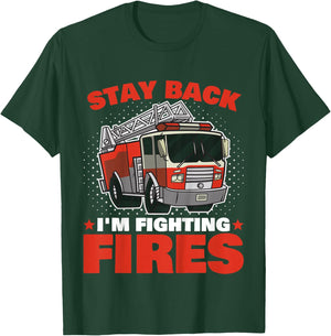 Kids Firefighter Shirt Fireman Shirt for Toddler Boys Firefighter T-Shirt - T-Shirt | Forest