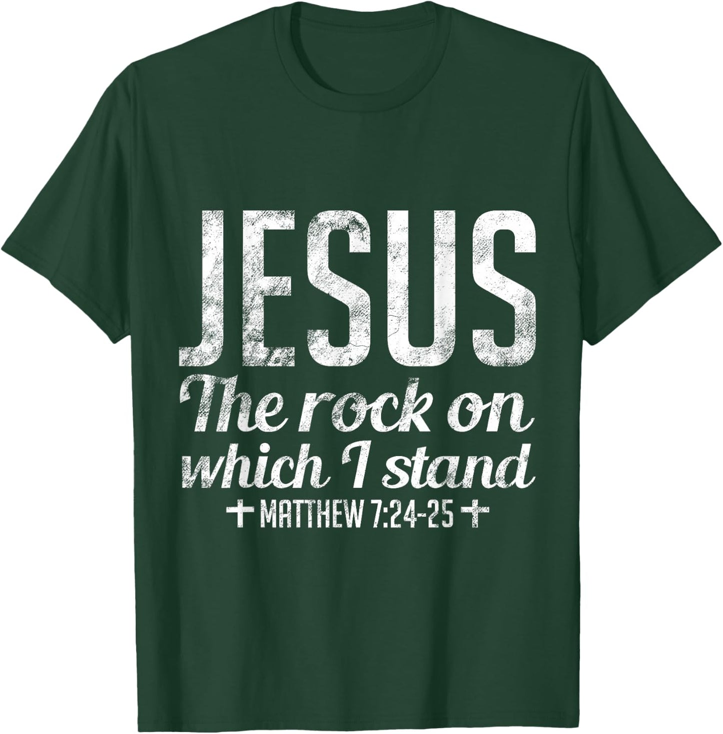 Christian Jesus Rock Band Matthew 7:24, Retro Vintage T-Shirt - T-Shirt | Forest