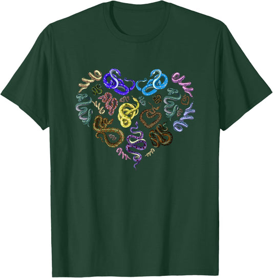 Wild Animal Reptile Valentines Day Gift Predator Heart Snake T-Shirt - T-Shirt | Forest