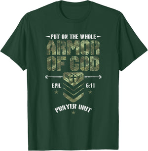Camo Armor Of God Christians Religious Camouflage T-Shirt - T-Shirt | Forest