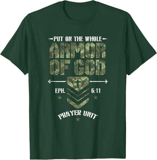 Camo Armor Of God Christians Religious Camouflage T-Shirt - T-Shirt | Forest
