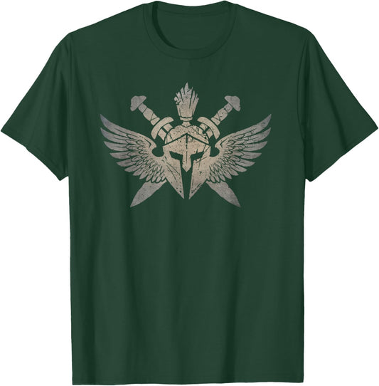 Roman Gladiator Legion Soldier Swords Rome Eagle Wing Helmet T-Shirt - T-Shirt | Forest