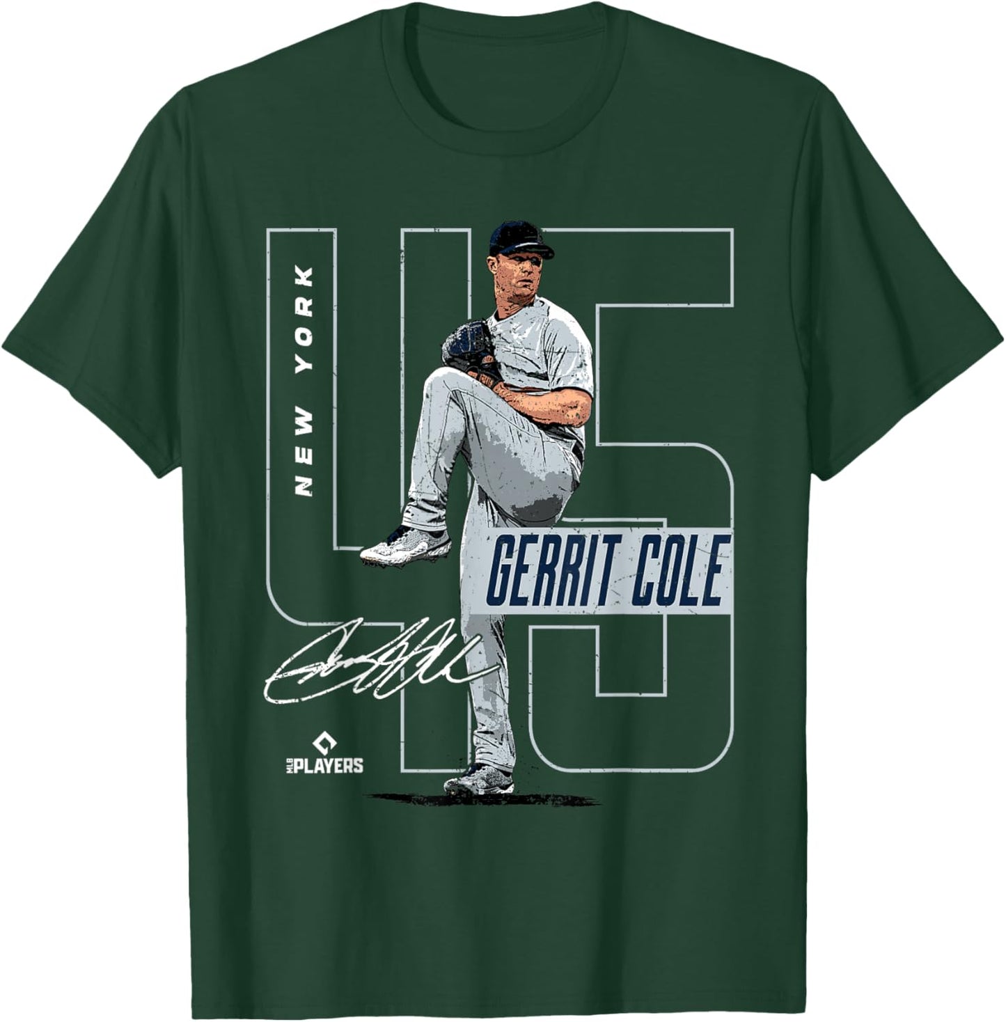 Gerrit Cole | New York Baseball MLB Players | MLBCOL4058 T-Shirt - T-Shirt | Forest