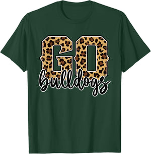 Braves Go Bulldogs Leopard Print Cheetah Graphic T-Shirt - T-Shirt | Forest