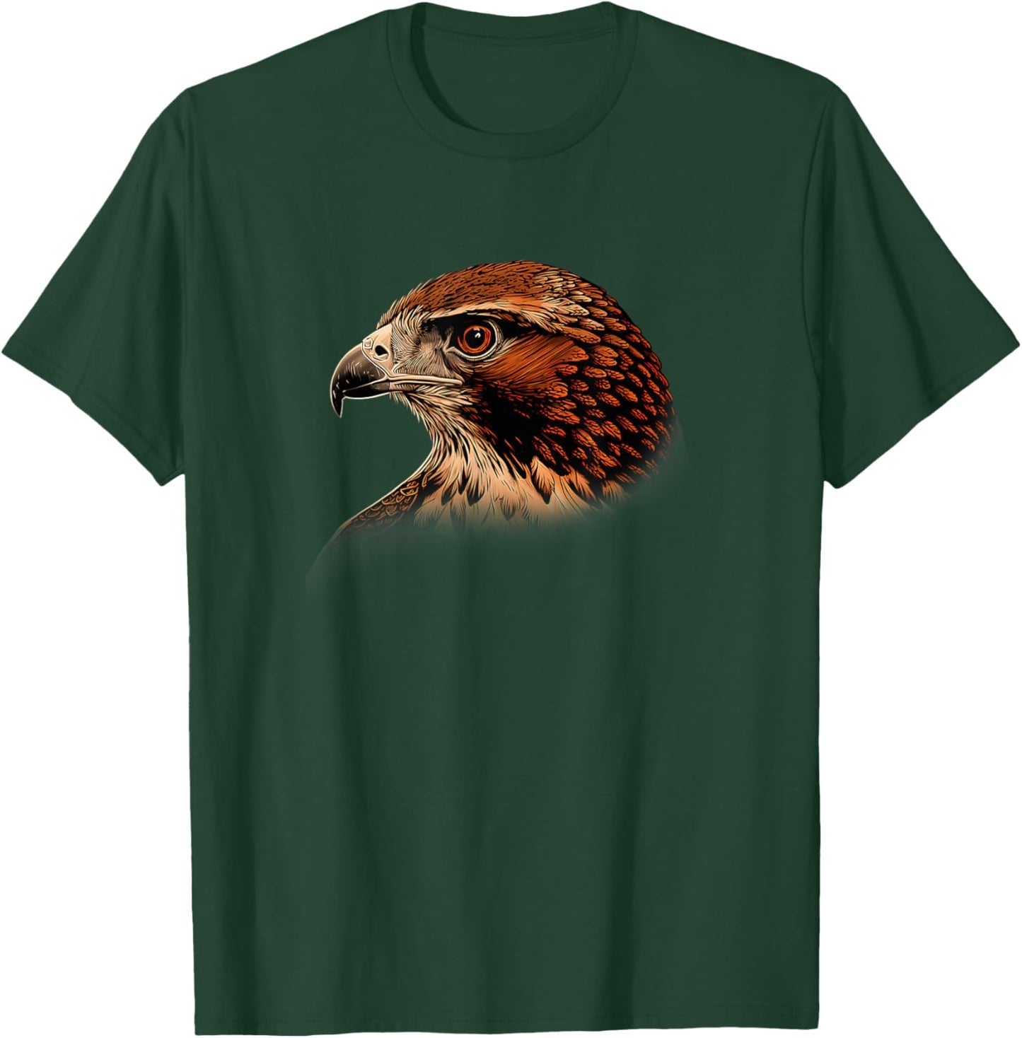 Curation Engine Red-Tailed Hawk - Women's Adult X-Small Black Short Sleeve Classic Fit T-Shirt - T-Shirt | Forest