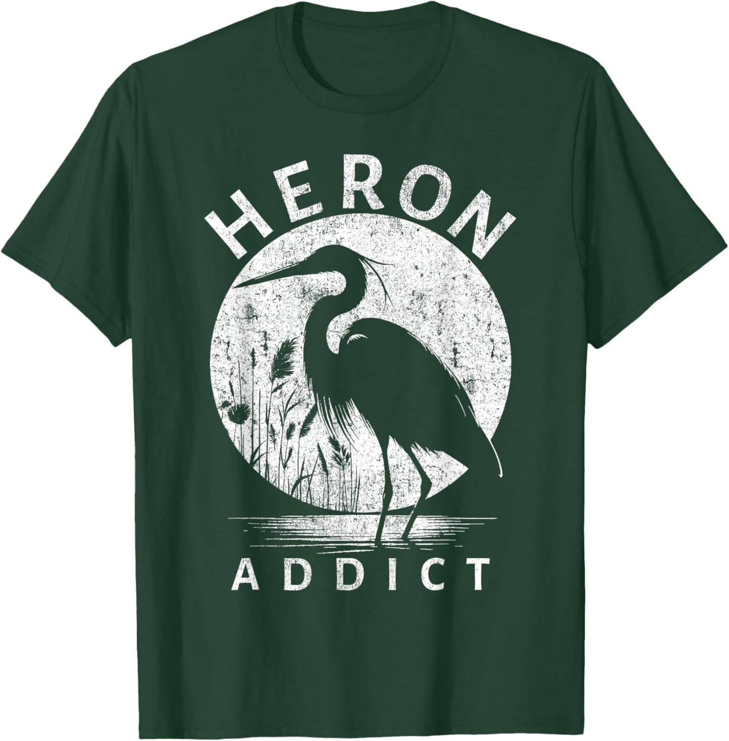 Heron Addict Blue Heron Birding T-Shirt - T-Shirt | Forest
