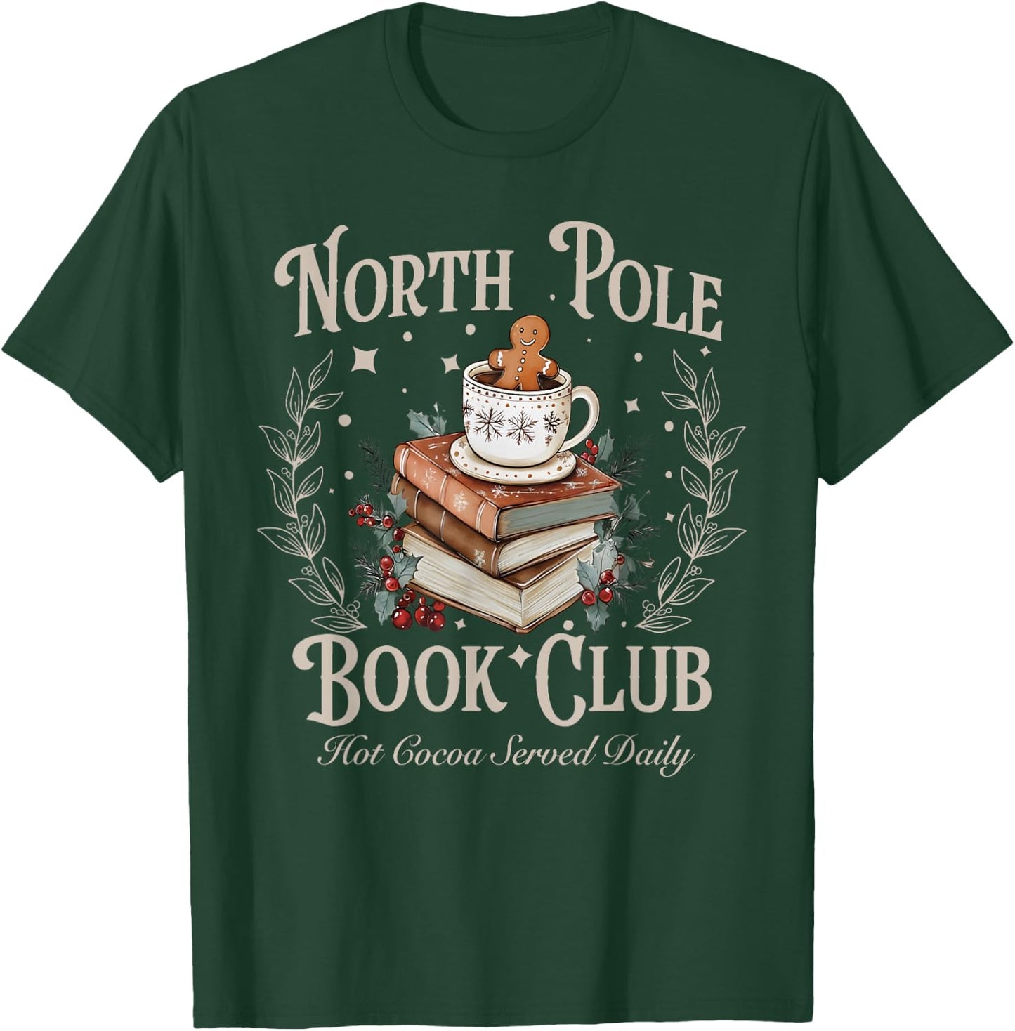 All Booked for Christmas Coquette Xmas Book Club Book Lovers T-Shirt - T-Shirt | Forest