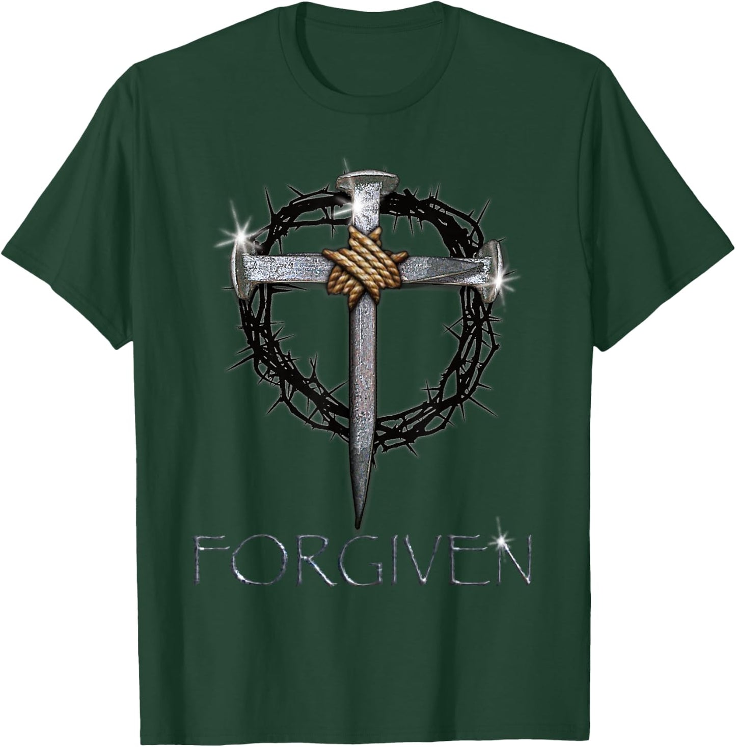 Forgiven - 3 Nails, crown of thorns T-Shirt - T-Shirt | Forest