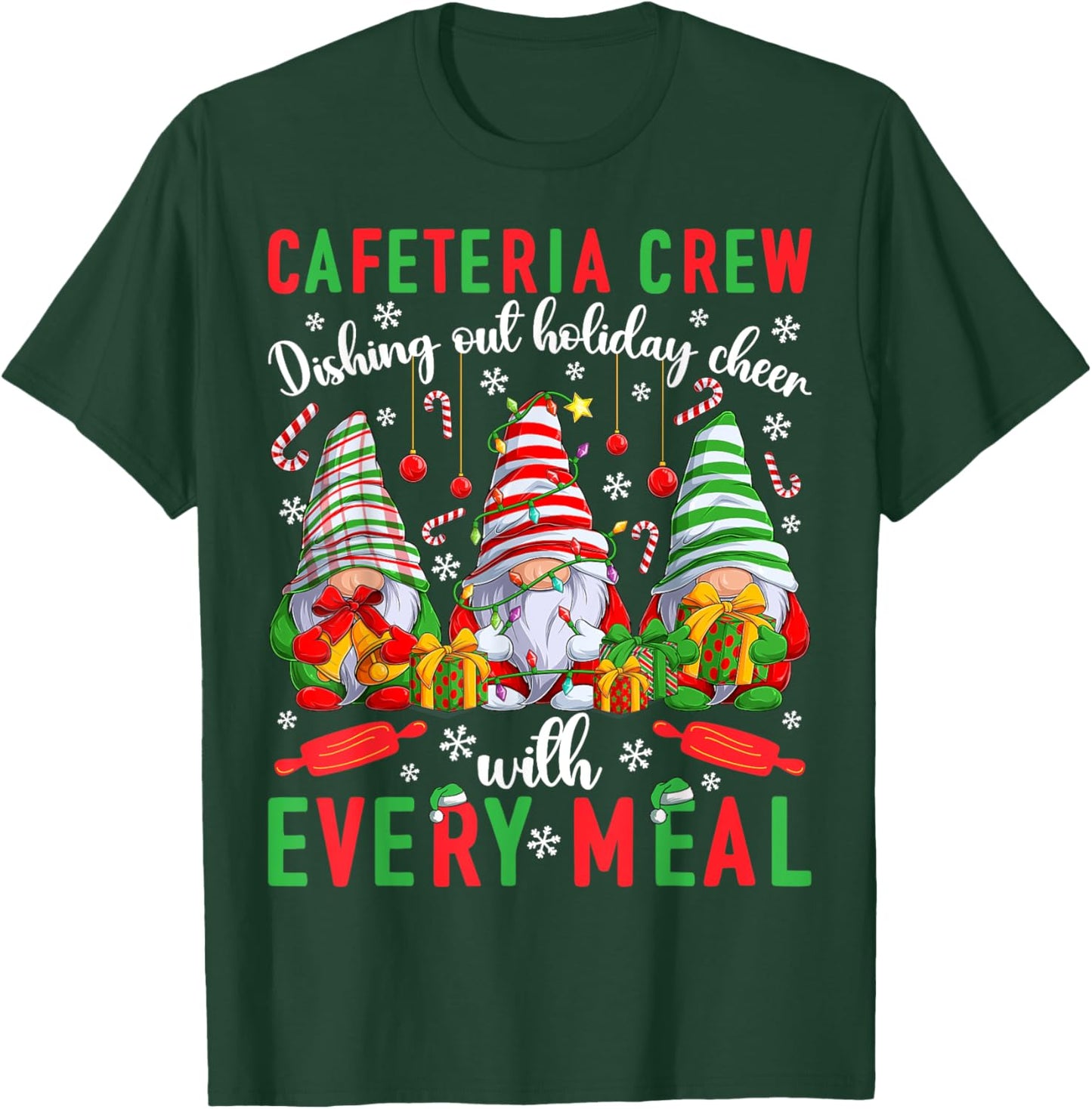 Cafeteria Crew Christmas Lunch Lady Squad Xmas Party T-Shirt - T-Shirt | Forest